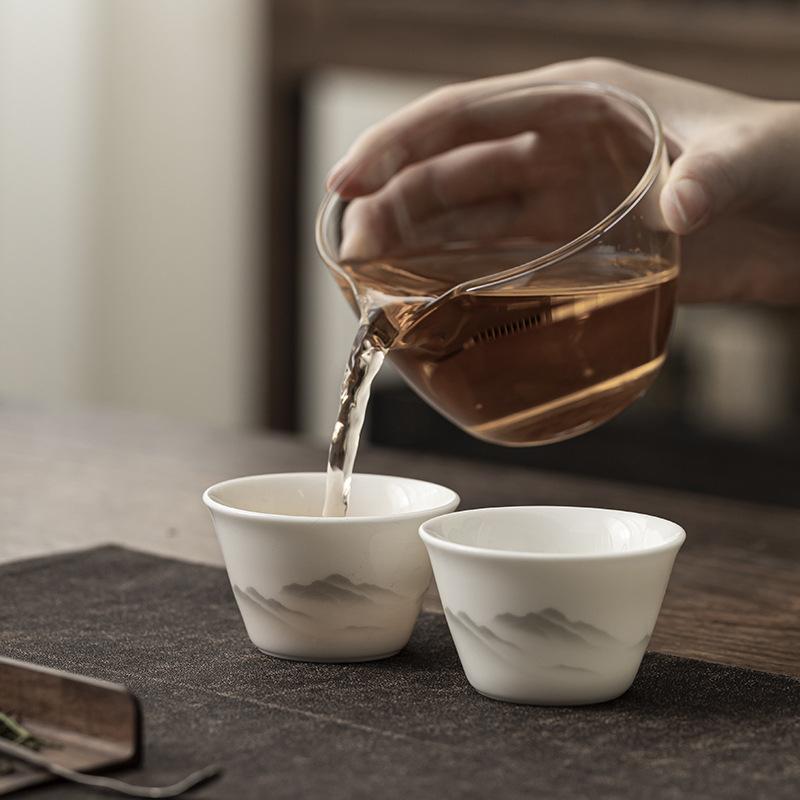 Suet jade travel tea set Outdoor portable tea set Meeting event souvenirs for customers