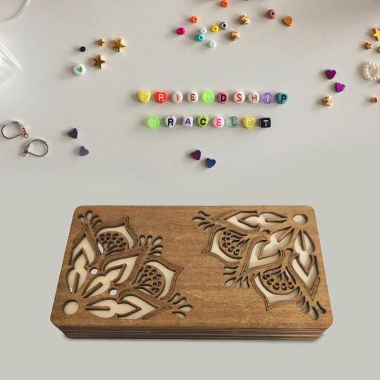 Органайзер для хранения бусин, деревянный ящик для хранения с крышкой, многоярусный лоток для сортировки бусин, органайзер для принадлежностей для работы с бисером для любителей рукоделия