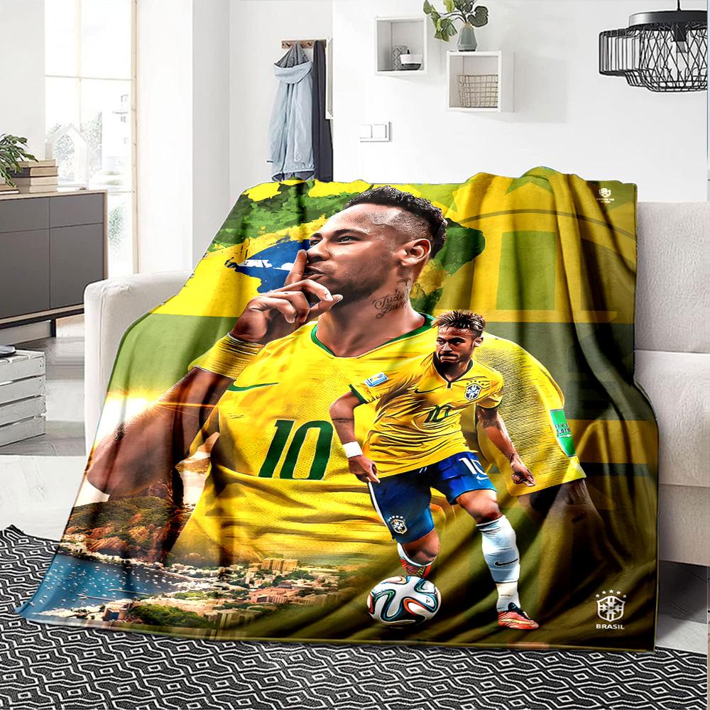 1pc Neymar1 Blanket, Gift, for Men and Women, Soft Blanket, Good for Sofa Bed Couch Travel, Lightweight Flannel Blanket