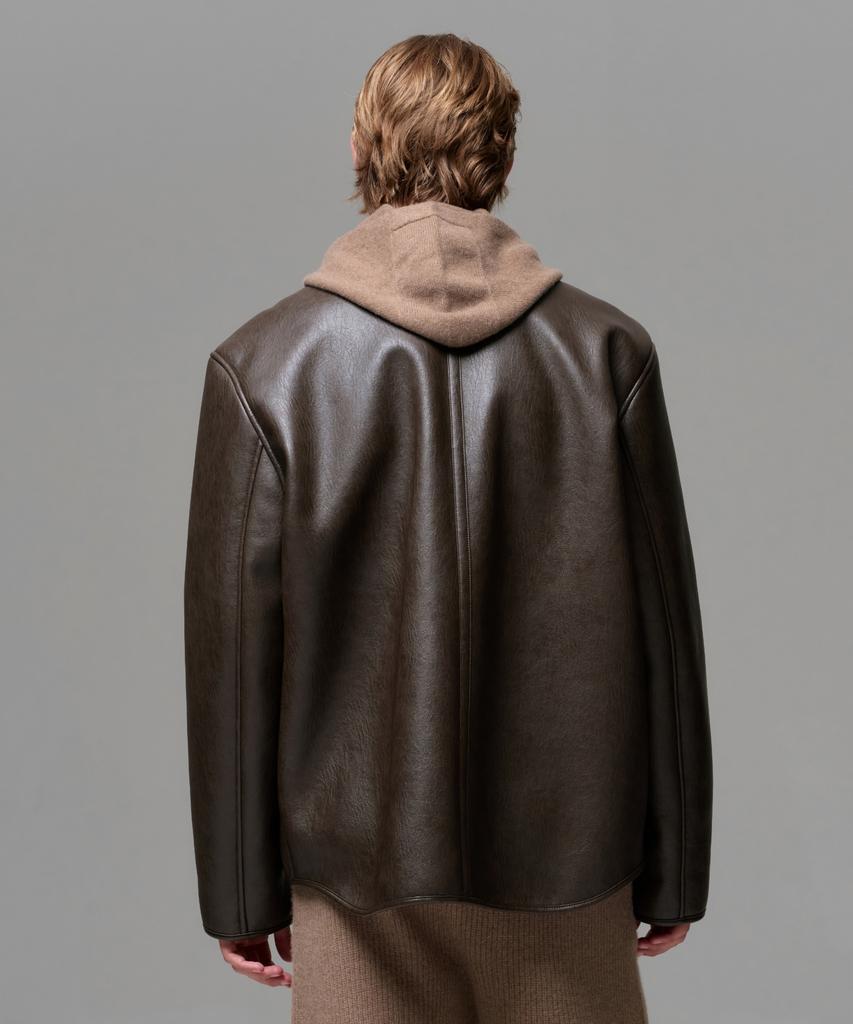 Era Men Classic Faux Shearling Jacket - Brown