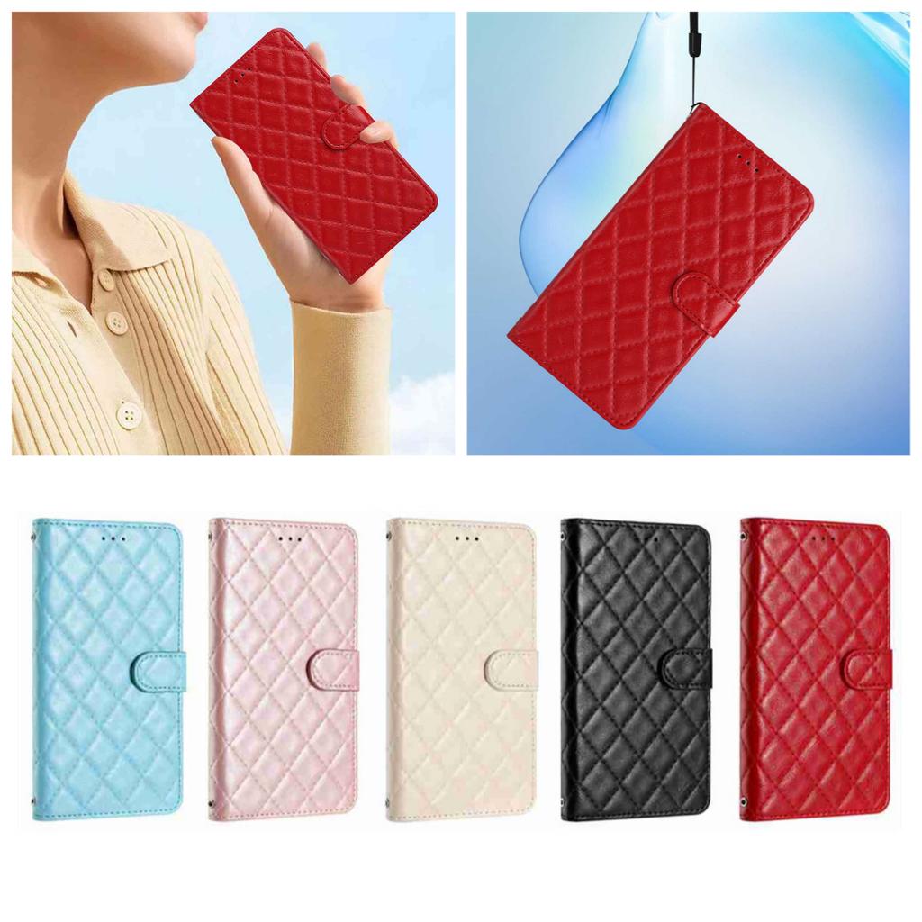 Quilted Pattern Faux Leather Wallet Case for Nokia Series.Nokia C110 C12 C2 C210 C22 C300 C310 C32 G310 XR21...360° Protection with Card Slots & Stand
