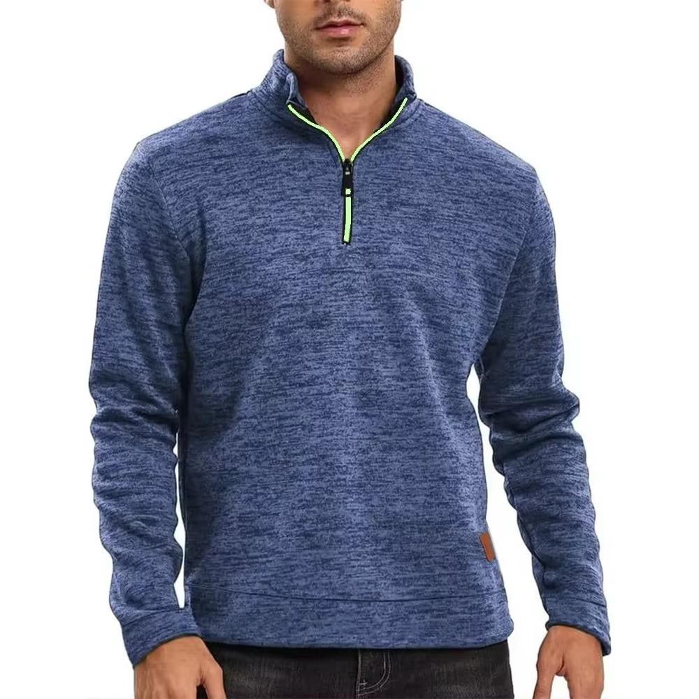 Autumn and Winter Long-sleeved Half-zip Stand-up Collar Pullover Sweater