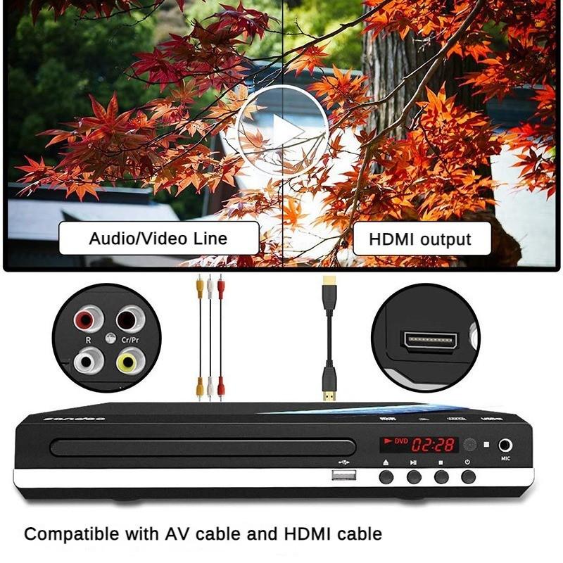 1080P Бытовой CD-плеер HD Защита глаз Интеллектуальная коррекция ошибок EVD Студенческий Новый DVD-плеер 223*193*45мм