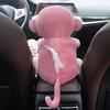 2 In 1 Car Tissue Box Cute Cartoon Rabbit Dog Monkey Elastic Garbage Auto Animal Car Plush Tissue Interior Can Armrest Box