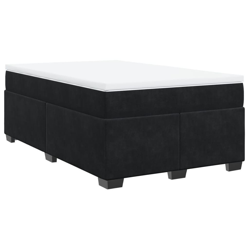 Box Spring Bed with Mattress Black 120 x 200 cm Velvet