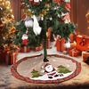 1PC With Snowman and Santa Claus Print Home Linen Cloth New Year Tree Skirt Office Christmas Skirt Party Decorations 108cm