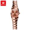 OLEVS Tungsten Steel Strap Watch For Women Fashion Quartz Waterproof Women Wristwatch