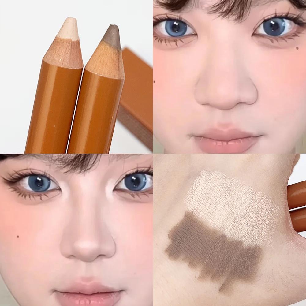 Double-ended Contouring Pen Face Brightening Corrector Nose Shadow Sculpting Natural 3D Highlighter Shading Stick Makeup