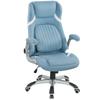 Linen-Look Office Chair, with Adjustable Height and Tension - Blue