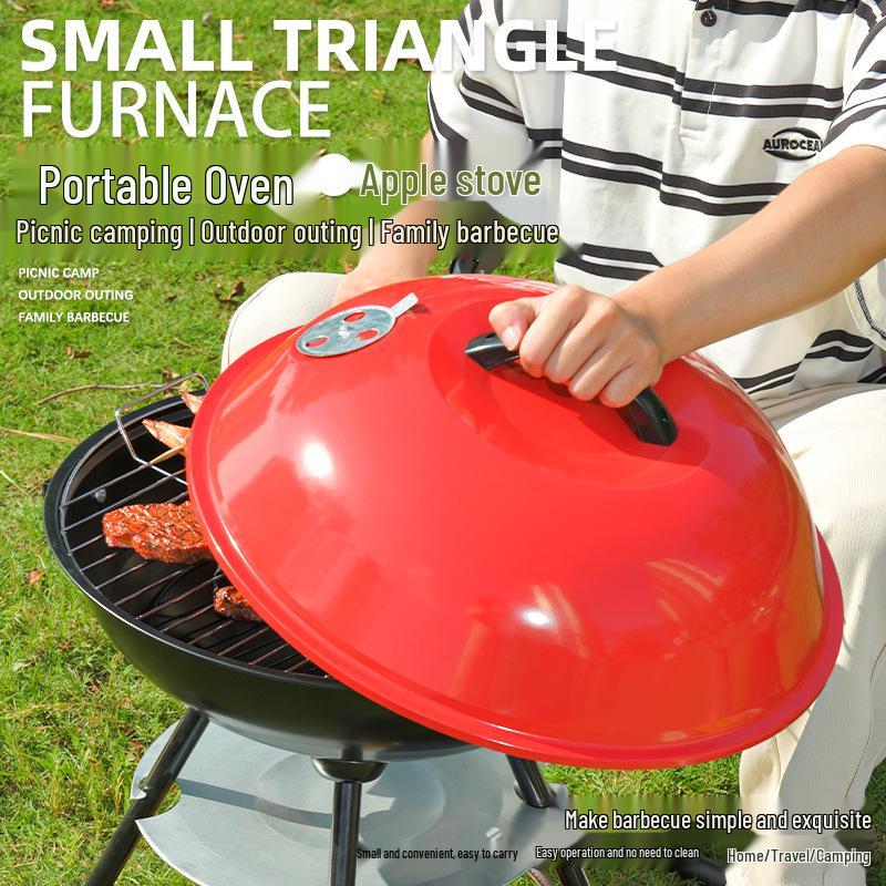 Portable Outdoor Apple BBQ Grill for Camping and Courtyard