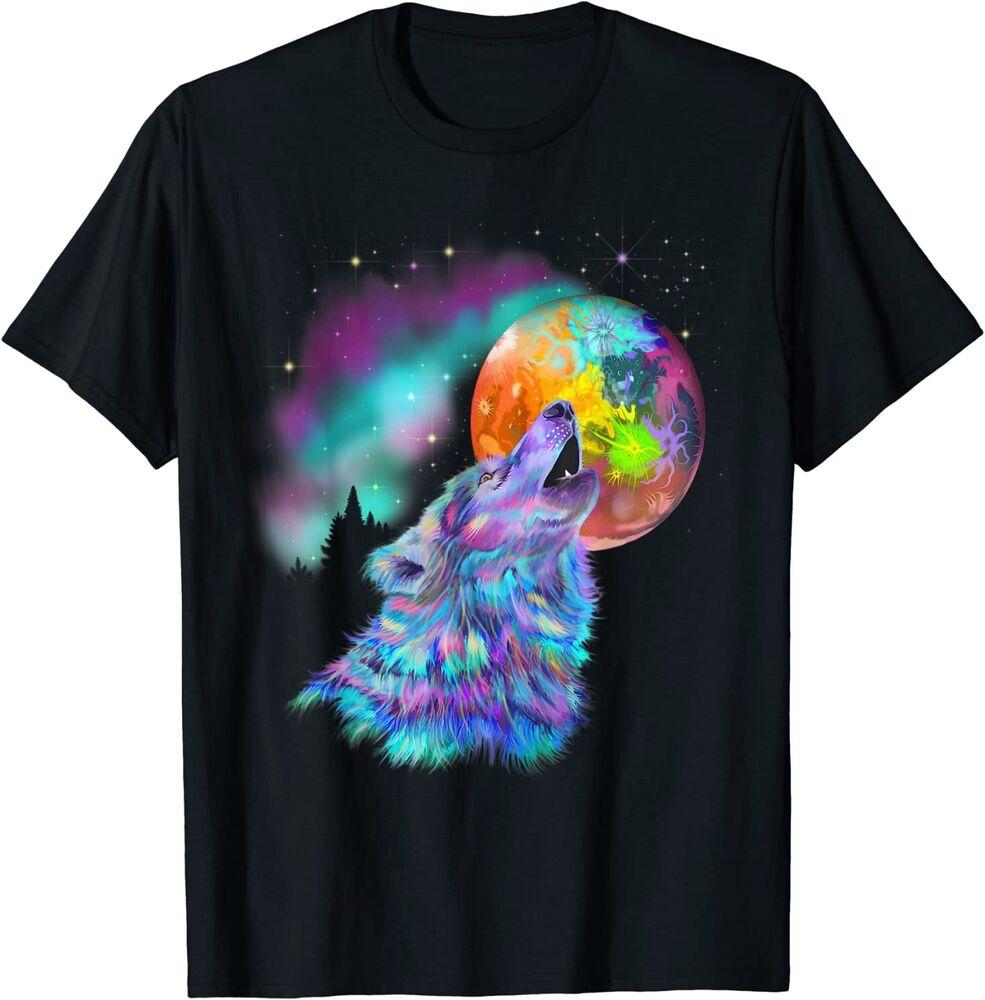 Отличная футболка унисекс премиум-класса ful Moon Wolf Design