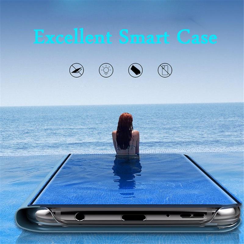 Зеркальный флип-чехол Smart View для Samsung A51 A52 A32 A10 A30 Honor 8A 8S 9A 9C 10X Lite Redmi Note 8 9 10 Pro Max 8T 9T 9C 9A Poco X3 NFC чехол для телефона