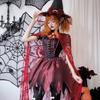 Halloween Costume Adult Female Cosplay Witch Costume Witch Vampire Sexy Shawl Cape Dress Female