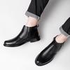 Fashion Trendy Men Leather Boots Quality Side Zipper Autumn and Winter Business Office Chelsea Boots Non Slip Sole Walking Driving Boots