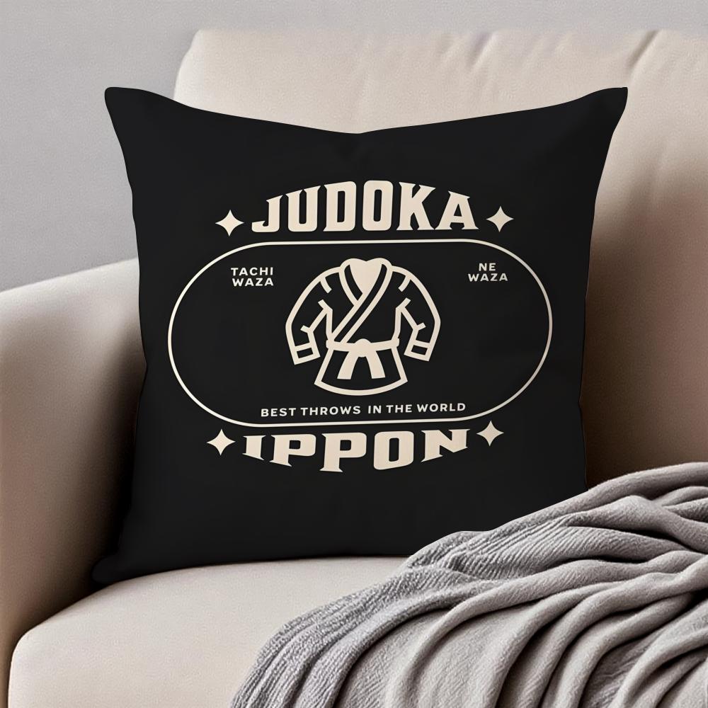 Sports JJuDdo Martial Arts Cushion Cover Pillowcase Antidustmite Invisible Zipper Short Plush Sofa Cushion