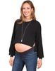 Pullover Sweater Maternity Crop Sweater REN Black [Serafin] Women's
