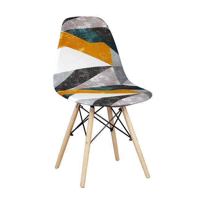 Новый стиль, чехол на стул в виде ракушки с принтом, эластичный чехол для кухни, безрукий, чехлы на обеденный стул, моющийся эластичный чехол на сиденье для банкета, дома