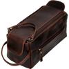 Genuine Buffalo Leather Unisex Toiletry Bag Travel Dopp Kit Men Shaving Case