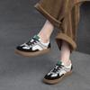 Fashion GKTINOO Spring Autumn Suede Sneakers Women Genuine Leather Patchwork Flats Lace-up Round Toe Ladies Training Shoes Handmade