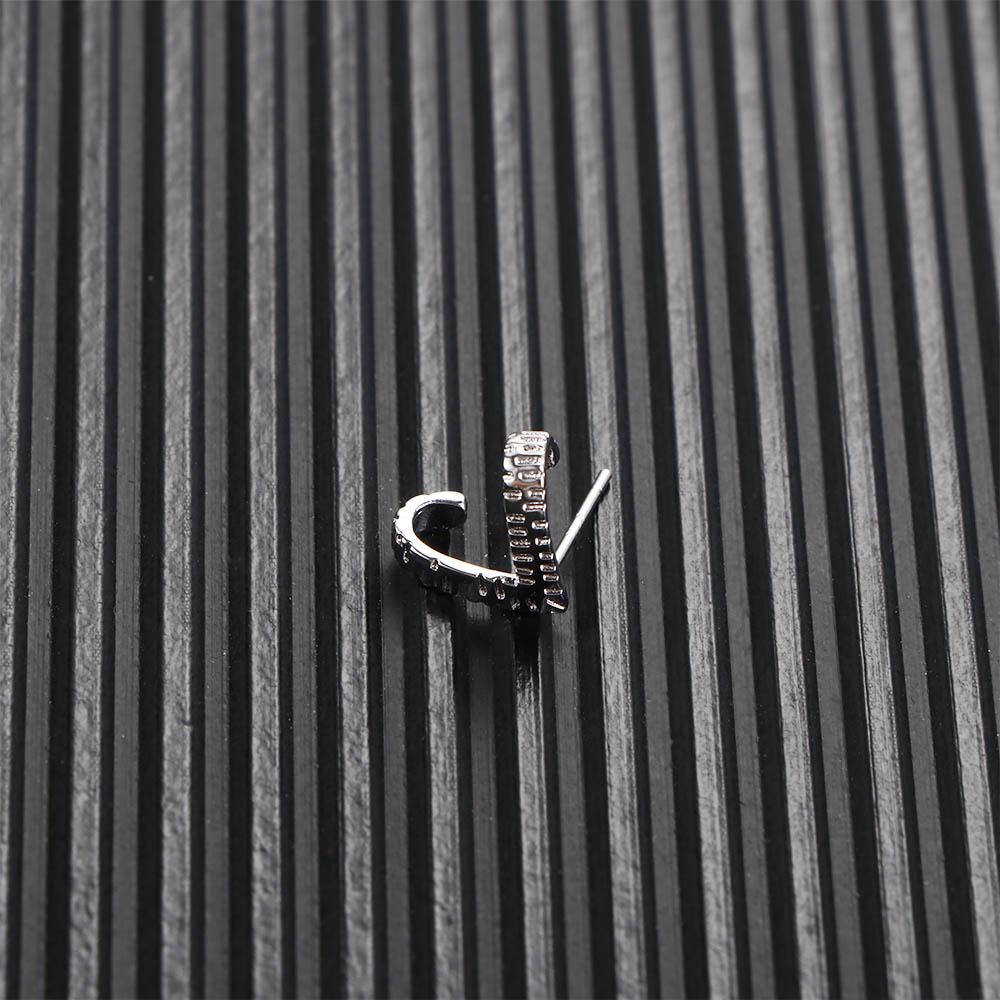 Hip Hop Trend Cross Hollow Silver Plate Geometry Metal Ear Studs Korean Style Earrings Men Earrings