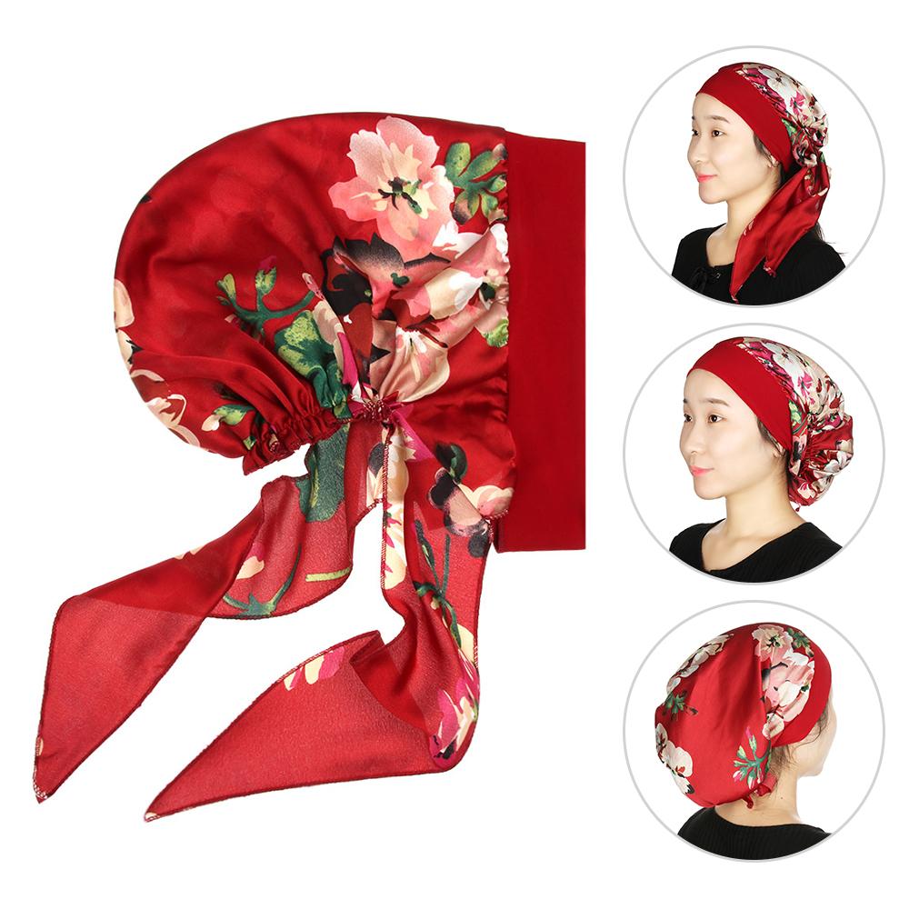 Adjustable Elastic Printed Pre-Tied Chemo Pirate Cap Cancer Head Scarf Muslim Turban Hair Loss Hat