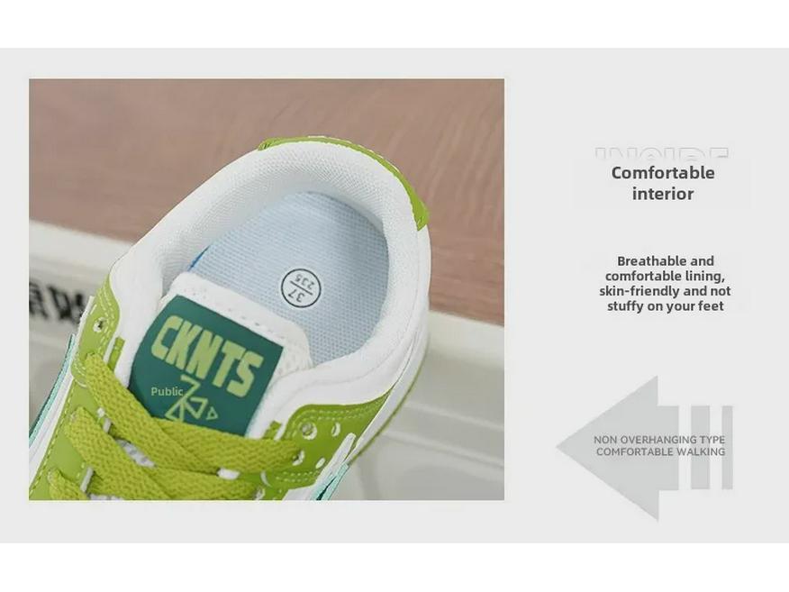 Женские кроссовки в гонконгском стиле: 2024 Модные повседневные белые спортивные туфли на шнуровке