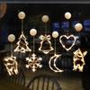 LED Light Snowflake Santa Window Ornaments Decoration for Home Xmas Navidad New Year Christmas Decor Fairy Lamp String Lights