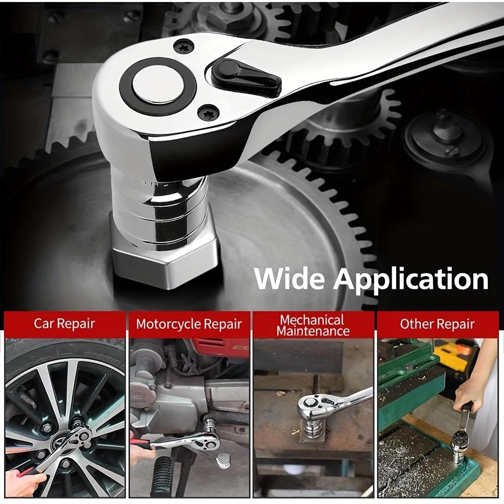 Набор трещоточных ключей из 3 предметов, 1/4", 3/8", 1/2" привод, трещоточный торцевой ключ, быстросъемный реверсивный 24-зубцовый приводной торцевой ключ