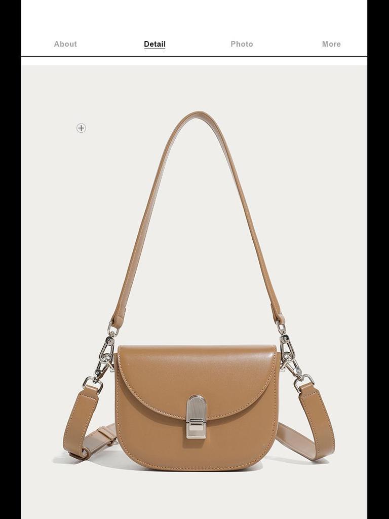 2024 Осень/Зима Женская модная полукруглая сумка через плечо из мягкой кожи с широким ремешком