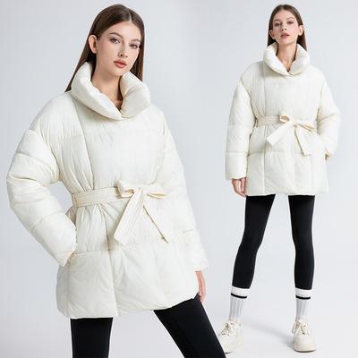 Короткая хлопковая куртка зима новая проходная свободная повседневная тепловая стойка воротник пояс хлопковая куртка