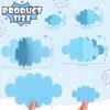 16 PCS 3D Cloud Decoration Blue Hanging Clouds and Raindrop for Cloud Ornaments Hanging Ceiling Decor for Party Nursery Children Room Ceiling