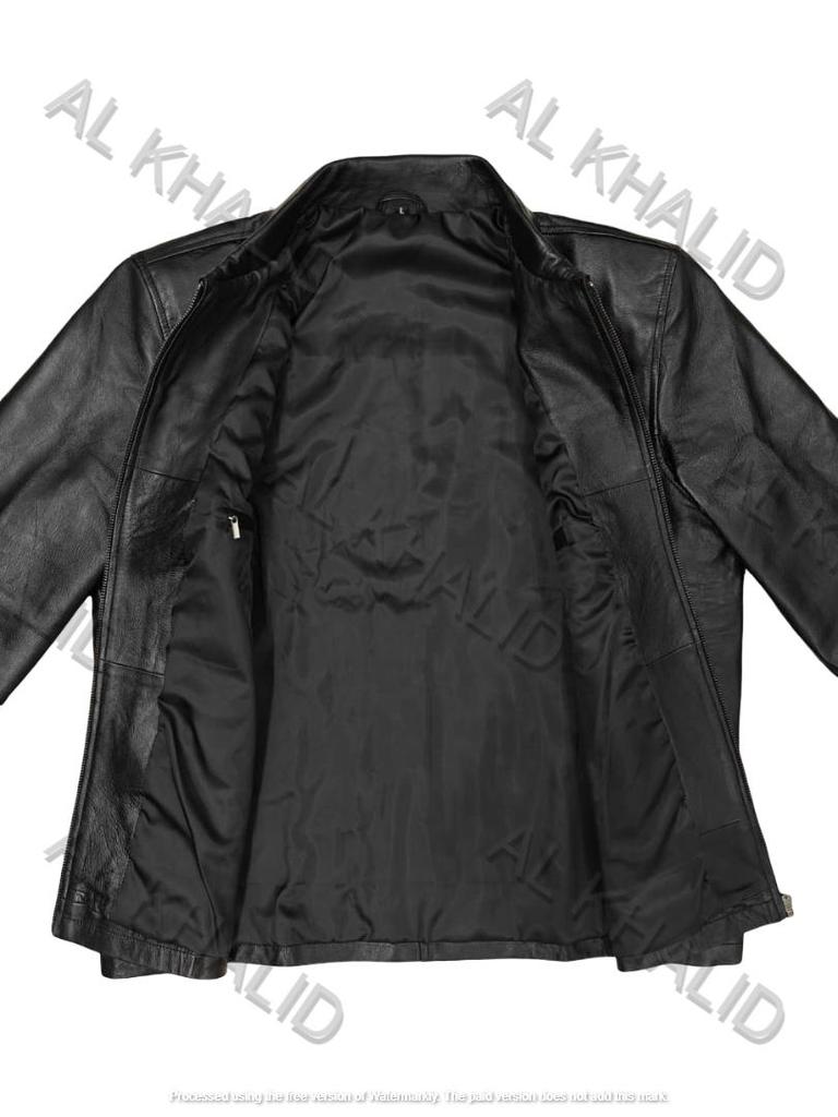 AL KHALID Men's Leather Jacket Black Genuine Lambskin Leather Jacket Motorcycle Stylish