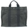 Excellent Handbag Her Line MM Serie Metal Canvas Tote Bag Gray Women Used