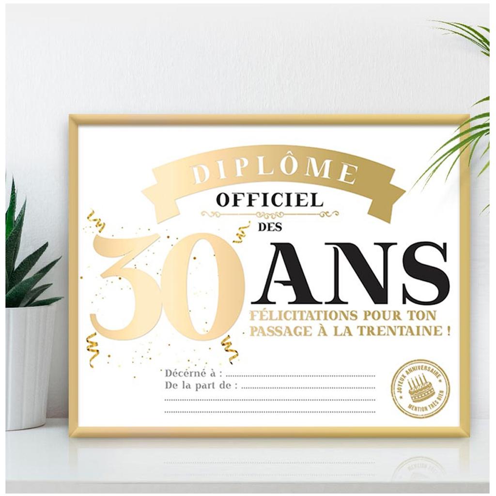 Les Trésors De Lily [A3652] - Официальная золотая рамка для диплома «30 лет» - 25х20 см.
