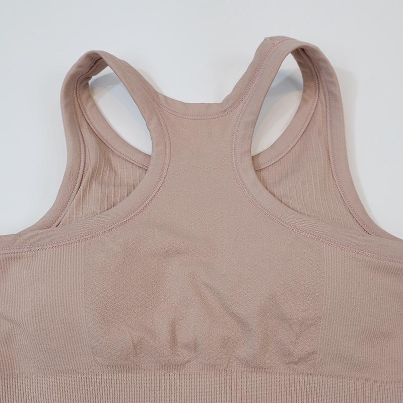 Женский топ для йоги с высоким уровнем эластичности, вязаный в рубчик, со встроенными нагрудными вкладышами, утягивающий талию и удобный для лета