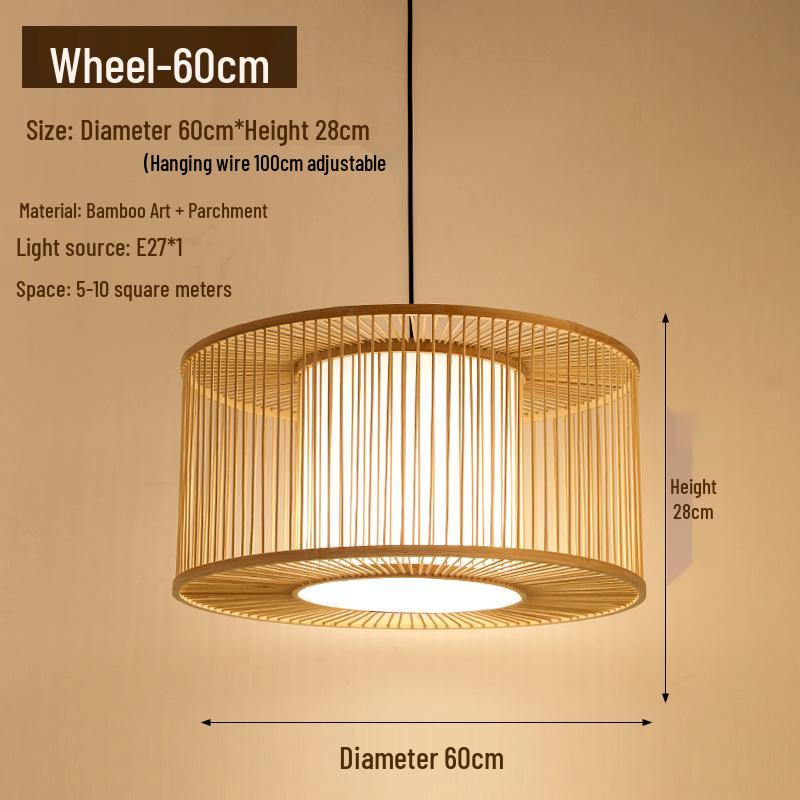 Retro Zen Bamboo Weaving Pendant Lamp for Restaurants & Teahouses