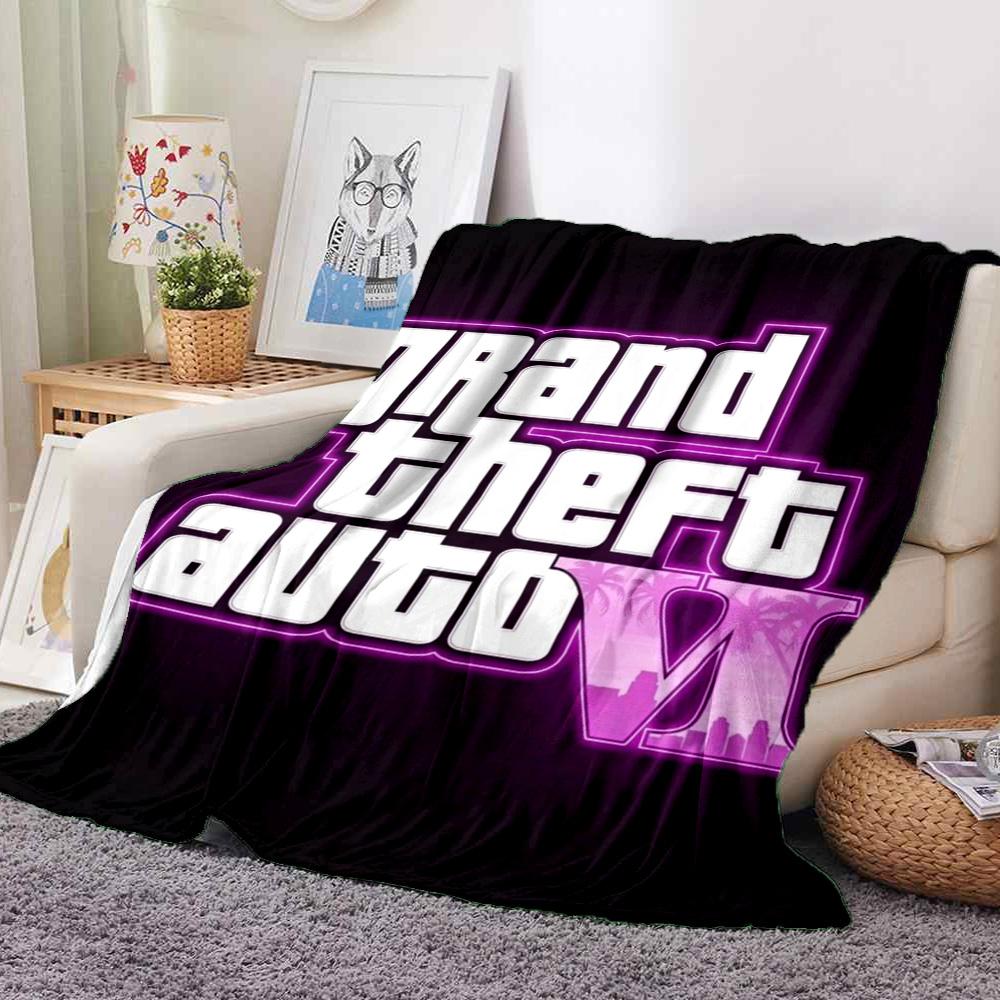 Gta Vi Flannel Blanket Throw Blanket Soft Warm Sofa Bed Camping Home Decor Unique Christmas Gift C9211731