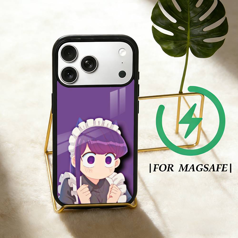 K-Komi Anime Cannot Communicate Phone Case For iPhone 17,16,15,14,13,12,Plus,Pro,Max For Magsafe Magnetic Wireless Charge