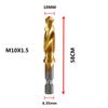 Hex Shank Titanium Plated HSS Screw Thread Metric Tap Drill Bits Screw Machine Compound Tap M3 M4 M5 M6 M8 M10 Hand Tools