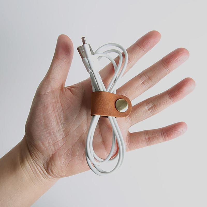 10-Pack Faux Leather Cable Organizer / Headphone Cord Holder Power Cord and Data Cable Organizer Cable Wrapper