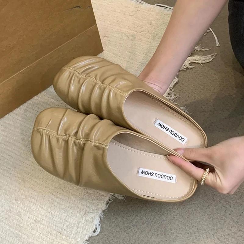 Fashion Flats Women Slippers Designer Summer Mules Shoes Slingback Sandals 2025 Fashion Woman Shoes Casual Flip Flops Mujer Zapatillas