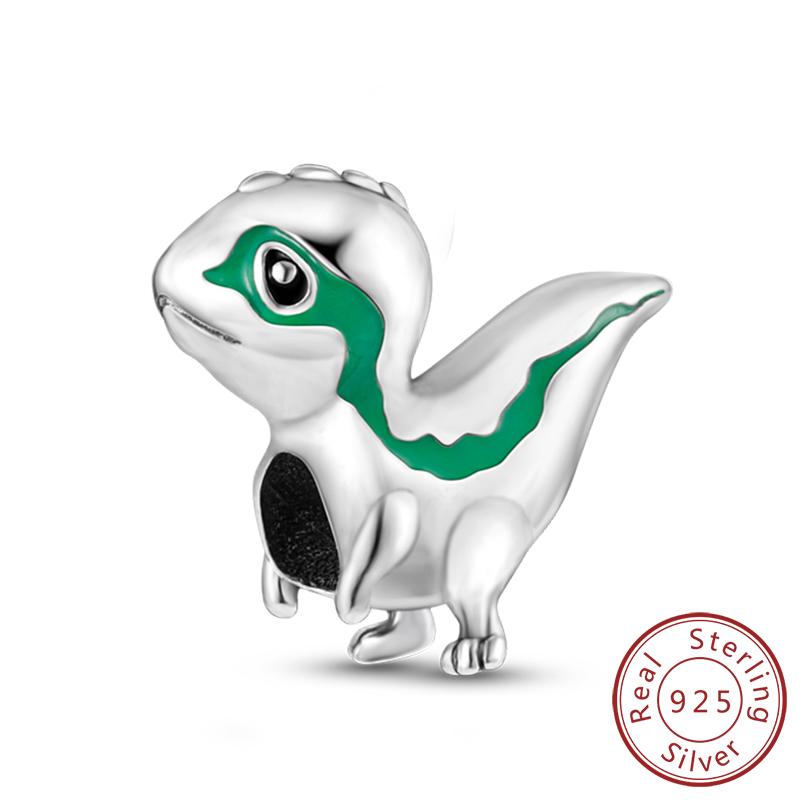 Медные Шармы Бусины Милые Шармы-Хамелеоны в форме Огненного Дракона Подходят для Оригинальных Подвесок Браслет Сделай Сам Женские Ювелирные Изделия Подарок