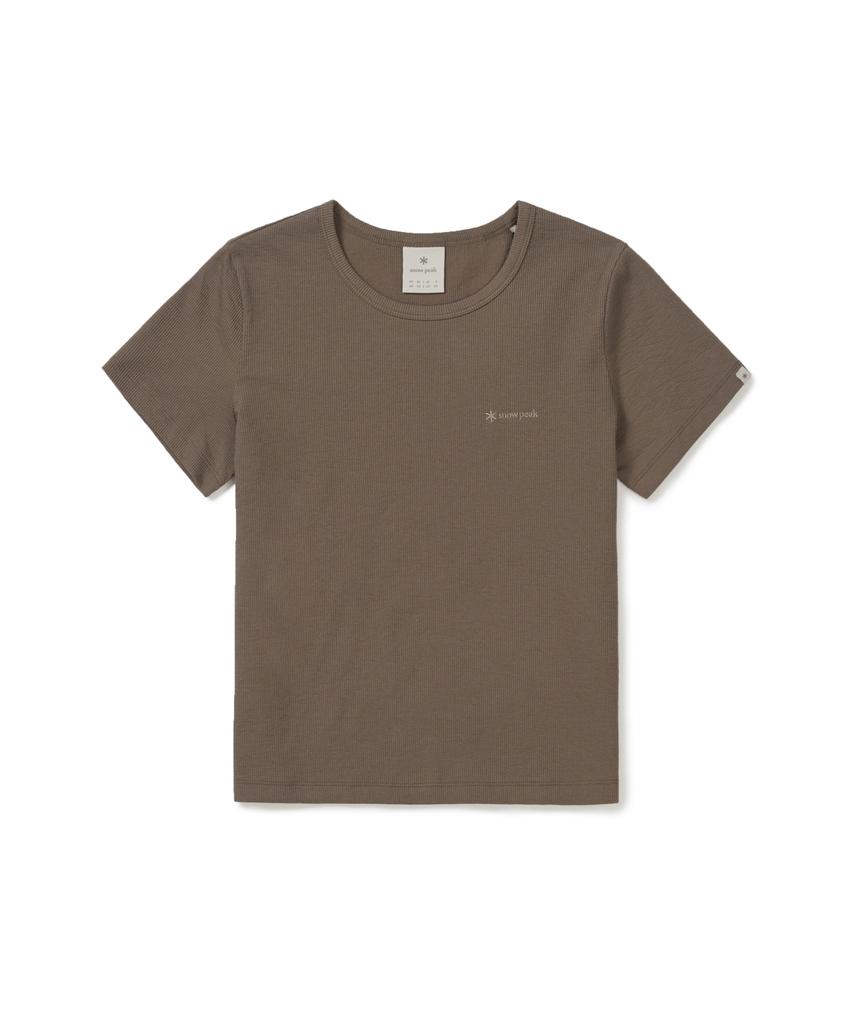 Женская короткорукавная футболка SNOWPEAK APPAREL в рубчик (S26Mwfts39) коричневый
