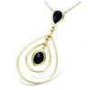 [L9547] - Gold-Plated Necklace 'Sissi' Black Gold - 35x18 Mm