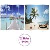 VIDAXL Folding Wooden Room Divider - 160 X 170 Cm - Beach Pattern
