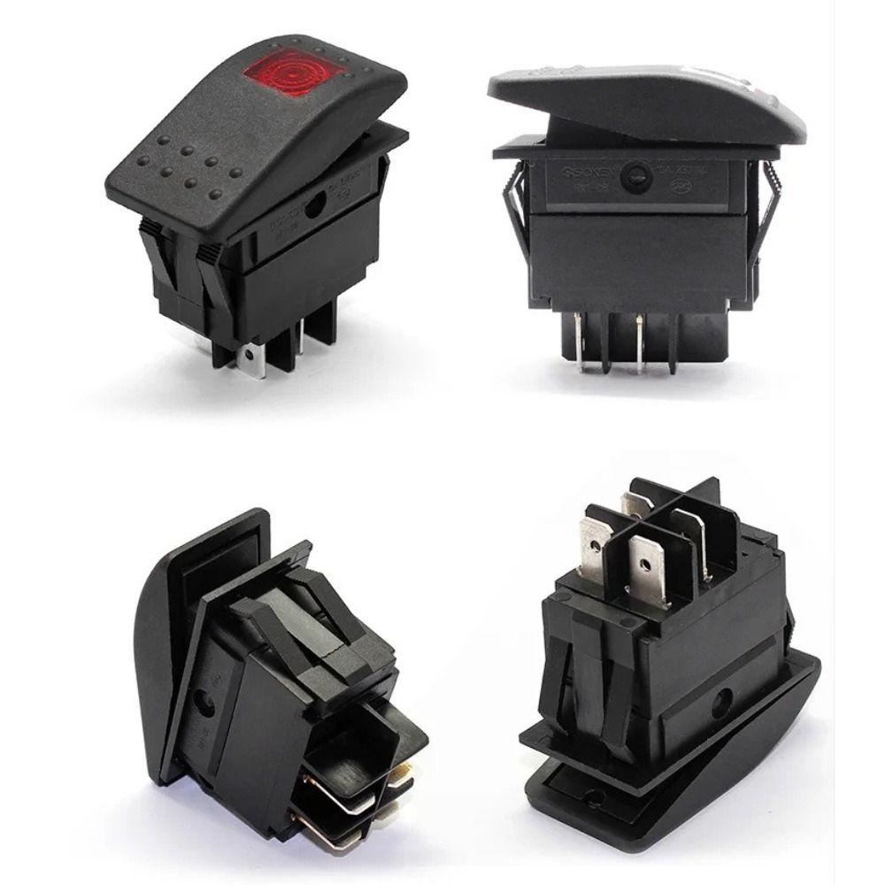DPST Boat Rocker Switch 12V 20A Waterproof Rocker Switch Lamp Toggle Switch Button For Truck