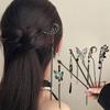 New Chinese Style Butterfly Flower Tassel Hair Stick for Women Vintage Metal Hanfu Chopstick Hair Sticks Hair Accessories