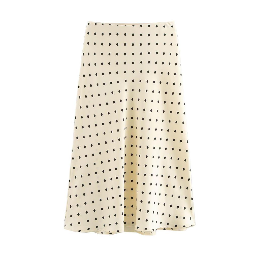 2025 Spring Women's Casual Elastic Waist Midi Skirt - European & American Fashion Style