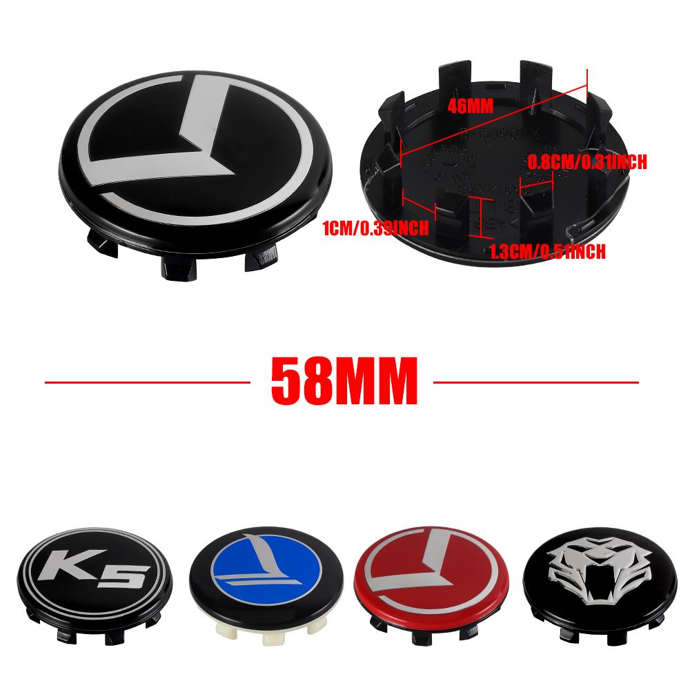 AABIY1 4pcs 56/58MM Car Wheel Hub Center Caps For KIA K3 Rio Sportage Ceed 3 4 K5 Picanto Optima Sorento Ceed Cadenza X Line K1 Borrego