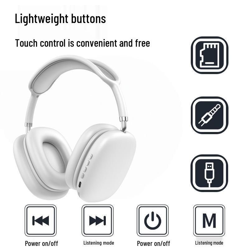 MZ09 Универсальная игровая и спортивная Bluetooth-гарнитура с накладными амбушюрами: Шумоподавление, Сверхдолгая работа от батареи, Стереозвук, Слот для карты.